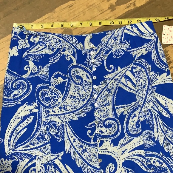 Free People Smooth Sailing Blue Paisley Maxi Skirt Sz 6 - Picture 10 of 11